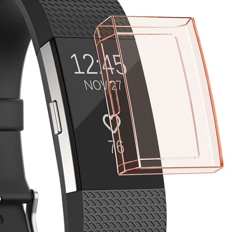 1Pcs Ultrathin Soft TPU Full Protective Case Cover For Fitbit Charge 2 Wristband For Outdoor Sport Wrist Support Parts Replace