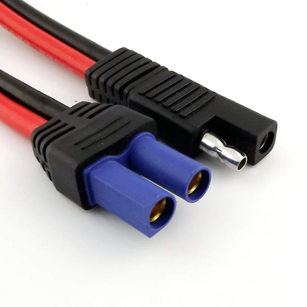 10x DC Power Automotive Connector EC5 Female Jack to SAE Adapter Wire Adapter Cable Cord 10AWG