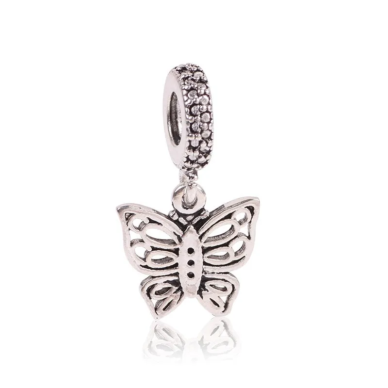 Dodocharms серебряный цвет Европейский кисточки морской конек замок Бабочка Ангел бусины для Pandora Браслеты и ожерелья - Цвет: BB034