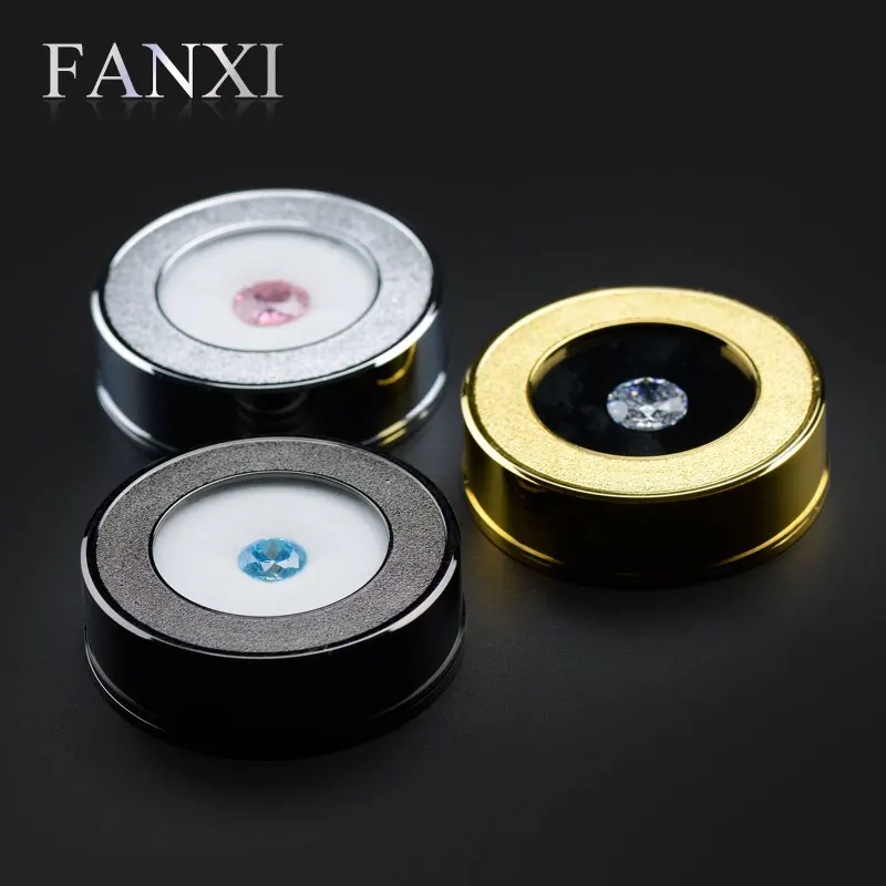 

FANXI Fashion Loose Diamond Display Box Gift Bare drill Stand Holder Jewelry Organizer Storage for Shop Showcase