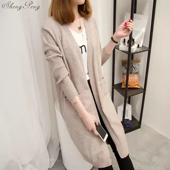 

2018 Autumn Winter Women Long Sleeve Cardigan Sweater Fashion Knitted Sweater Female Casual Loose Sweater V1226
