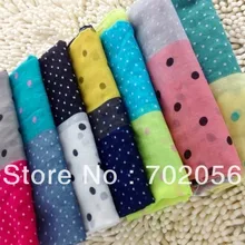 Для девочек женские 2 Tone точка шарф саронги хиджабы банданы шали обруча пончо 180*80 см смешанный цвет 12 шт./лот#3366