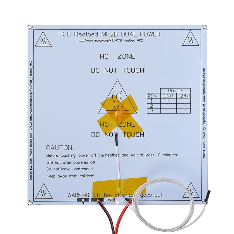 MK2B Heatbed 214*214*2 ملليمتر لوحة دارات مطبوعة الساخن لوحة مع Led المقاوم كابل Reprap مندل 3D طابعة ساخنة سرير مثل MK2A MK3