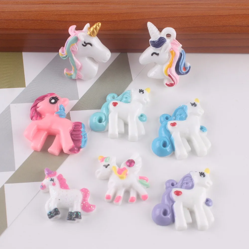 

10pcs/lot flatback resin cabochons hotsale kawaii resin unicorn