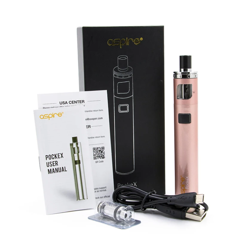  Aspire PockeX electronic cigarette vaporizer set Ego Aio vape starter kit e pipe mech vape pen kit 