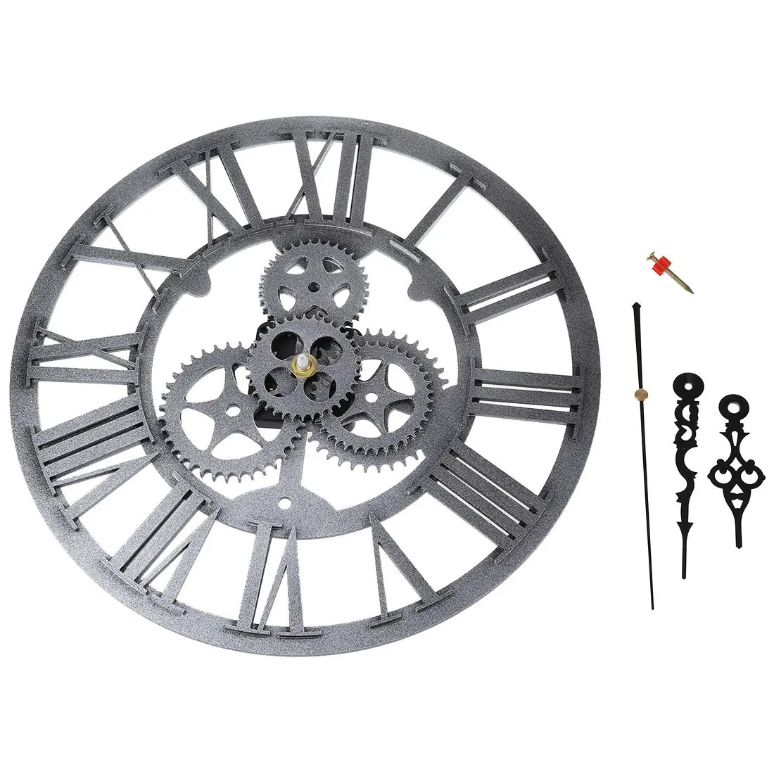 

Handmade Oversized 3D retro rustic decorative luxury art big gear wooden vintage large wall clock on the wall for gift 30cm