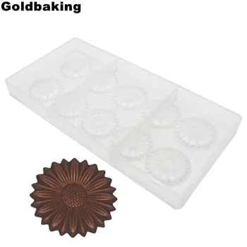 

Goldbaking Sunflower Chocolate Polycarbonate Mold 3D DIY Baking Molds PC Flower Candy Tray
