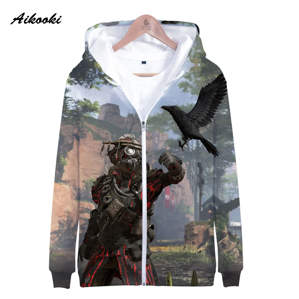 Aikooki Apex Legends мужские толстовки на молнии/женские игры Apex Legends повседневные толстовки для мальчиков и девочек Harajuku Осенний красный дизайн на молнии
