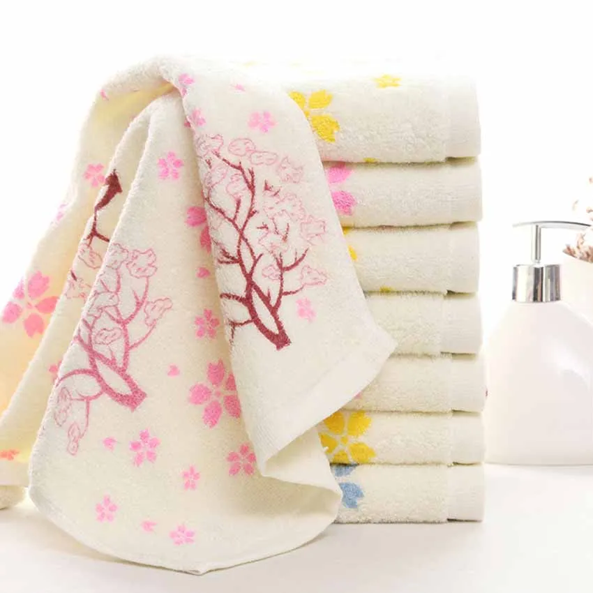

Quality Face Towel 32*73cm Tree Flower Bath Printed Spa Soft Kitchen Cotton Hand For Adults Thick Seaside Home Hotel Serviette