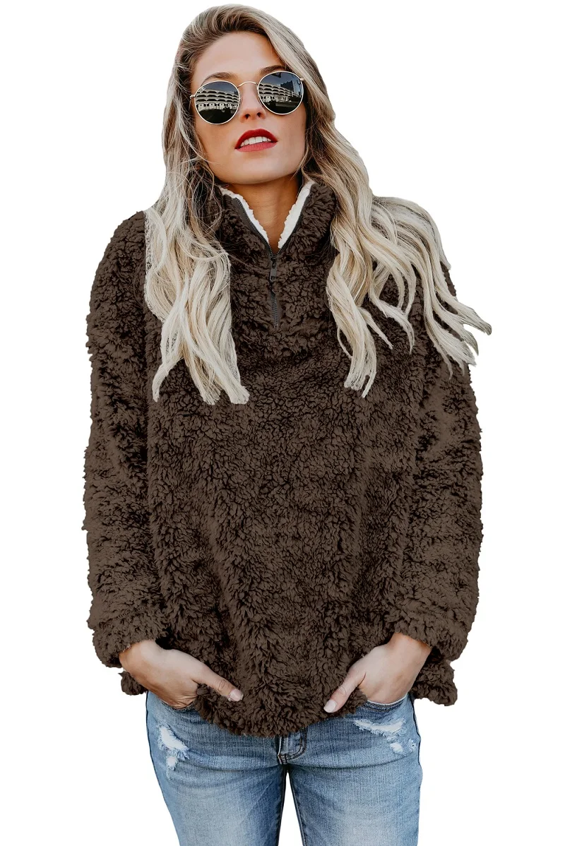 Coffee-Zipper-Fleece-Pullover-Coat-LC85154-17-1