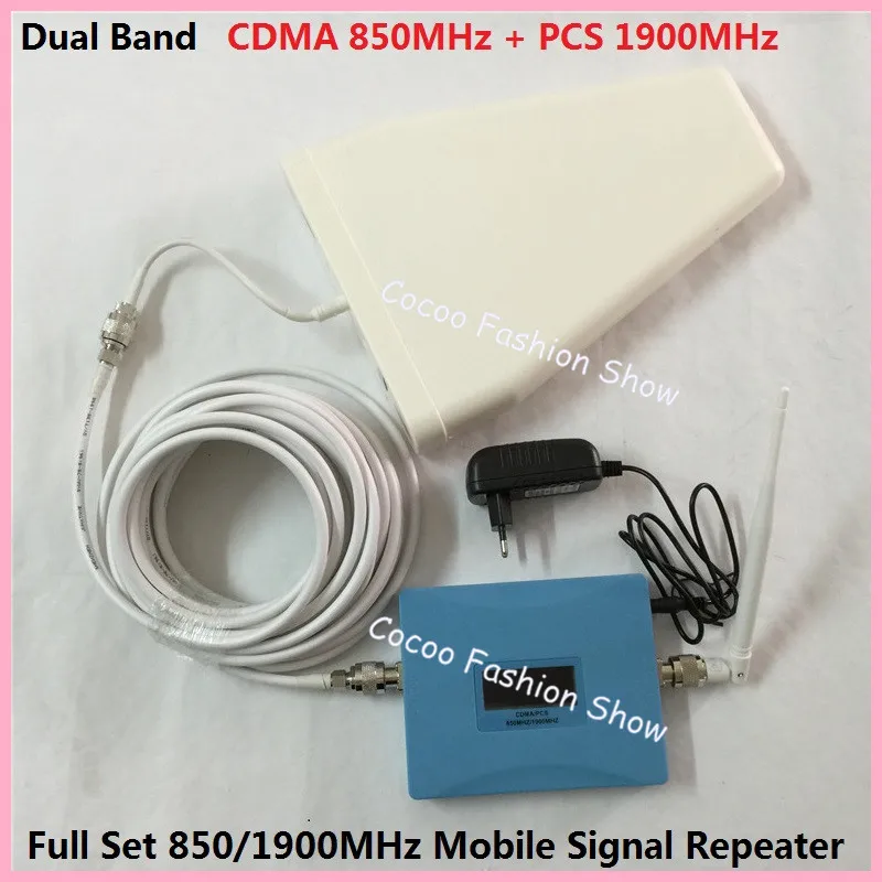 

LCD Display Dual Band 2G 4G CDMA Cell Mobile Signal Repeater GSM 850mhz PCS 1900mhz 3G Antenna Cellular Booster Amplifier