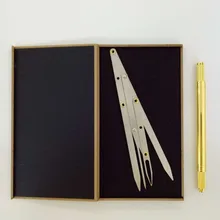 1 шт. Перманентный макияж для бровей измерительная линейка профессиональная татуировка алюминиевый сплав штангенциркуль для бровей Татуировка линейка с ручка-держатель игл