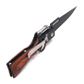 

AK47 Model Knife Folding Pocket Knife 440 Blade Wood Handle Outdoor EDC Tool Tactical Camping knife Survival Knives + LED ligh