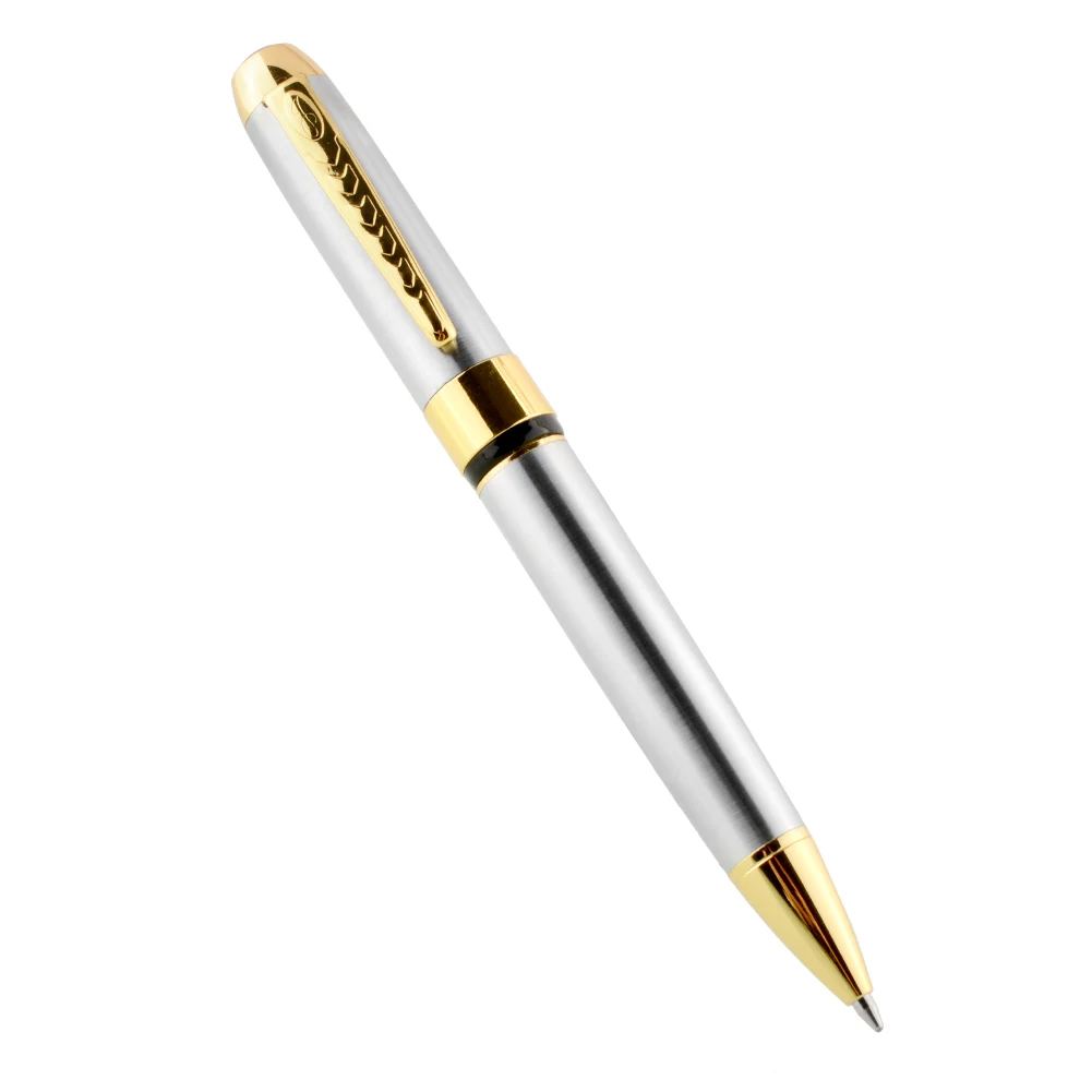 

Silver JINHAO 250 Medium TWIST ballpoint PEN perfect golden clip trim