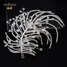 TOPQUEEN HP188 аксессуары для свадебной прически женские свадебные головные уборы со стразами свадебные аксессуары для волос ручной работы с бриллиантами