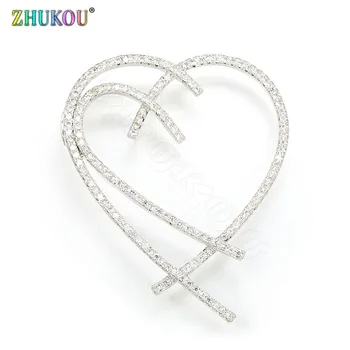 

ZHUKOU 36x43mm Korean Heart Pendant High Quality Brass Charms for Fashion Handmade Jewelry Accessories Making Model:VD405