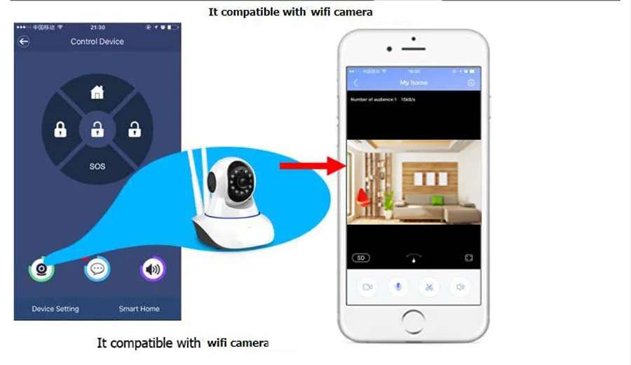 Sistema de Alarme sem Fio & com Fio Sgooway Wifi Pstn Detectores Alarme Casa Inteligente Relé Saída App Inglês - Russo Espanhol Francês Gsm 10 Sgooway wifi gsm pstn sistema de alarme