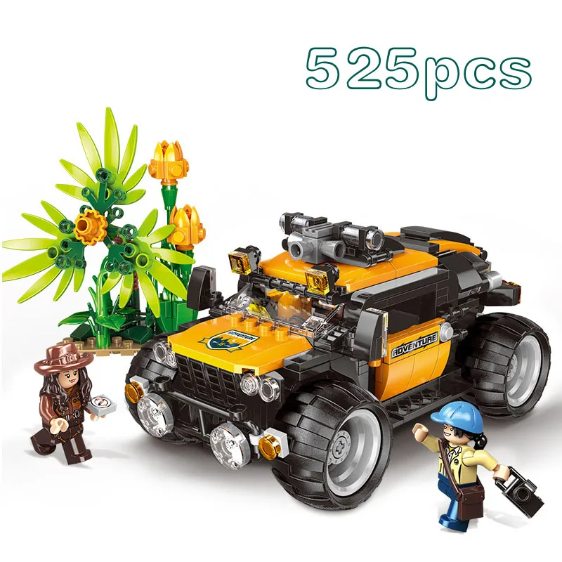 

Military series Jeep Forest Adventure Helicopter rainforest rescue building blocks Toys Gifts compatible legoings