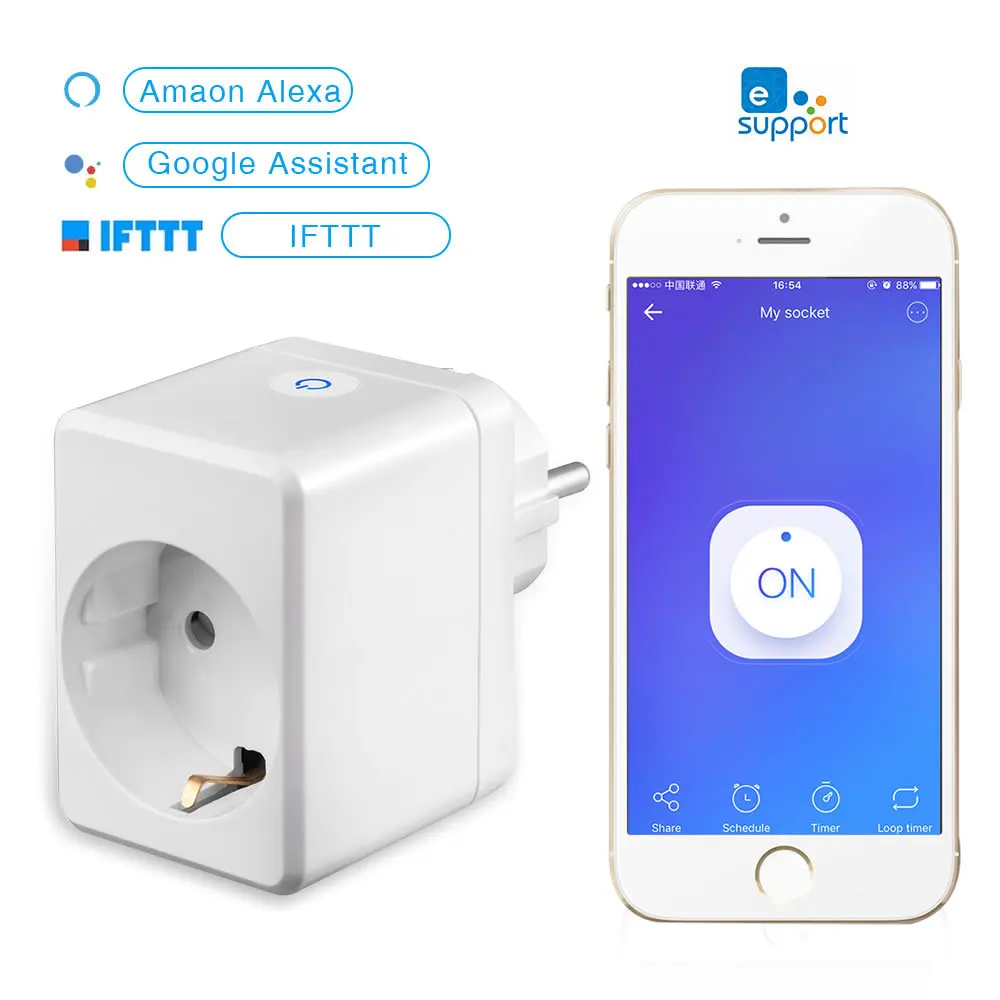 

Smart plug wifi Mobile Phone Switch Timing Voice Control Socket alexa Intelligent Remote USB Socket European Standard