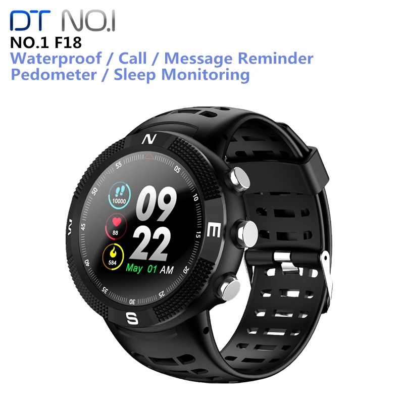 

NO.1 F18 Smartwatch Sports Bluetooth 4.2 IP68 Waterproof Call Message Reminder Pedometer Sleep Monitoring For Android IOS