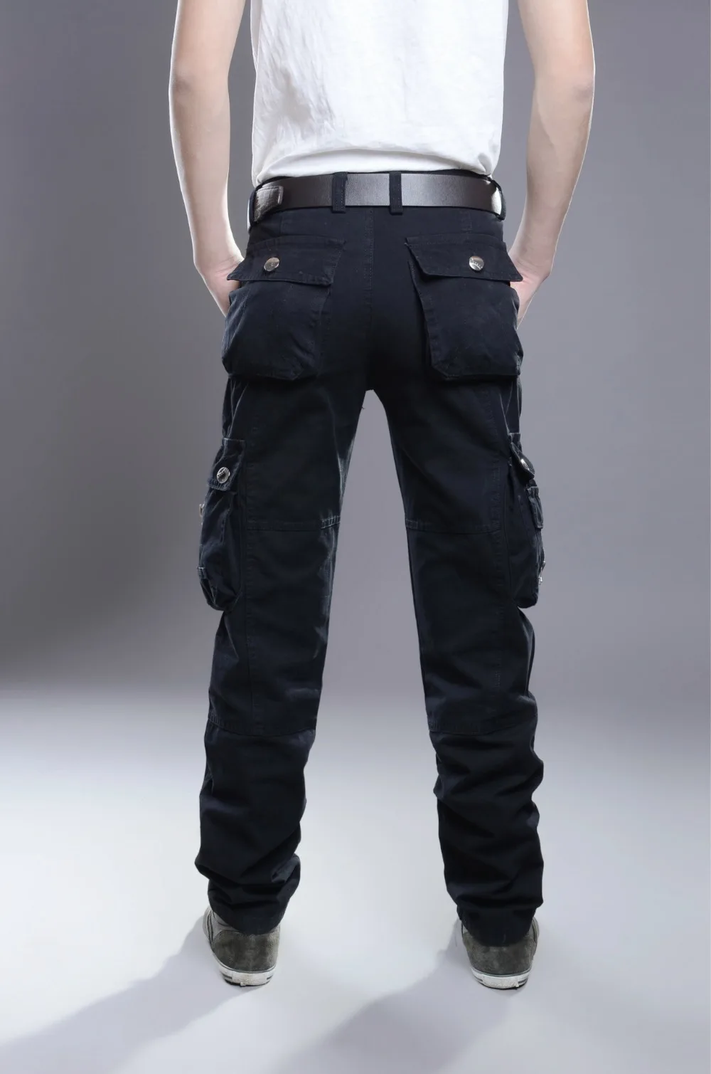 MIXCUBIC стиральная Военная униформа брюки для мужчин износостойкие Брюки Карго Для мужчин комбинезоны мульти-карман комбинезоны для мужчин Размер 28-38