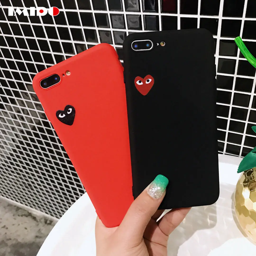 IMIDO простой Love Eye чехол для телефона iPhone XS матовые Симпатичные из мягкого ТПУ