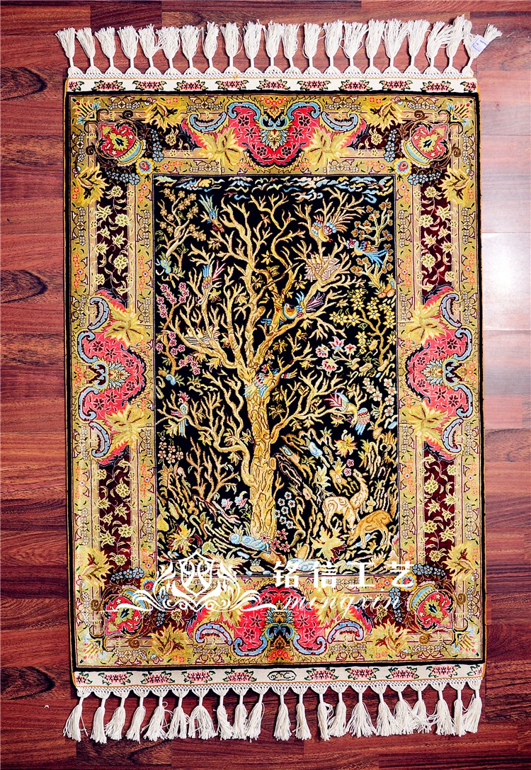 

2.7'x4' Handmade Silk Rug Hot Sale Turkey Design Decorate Room Floor Mat