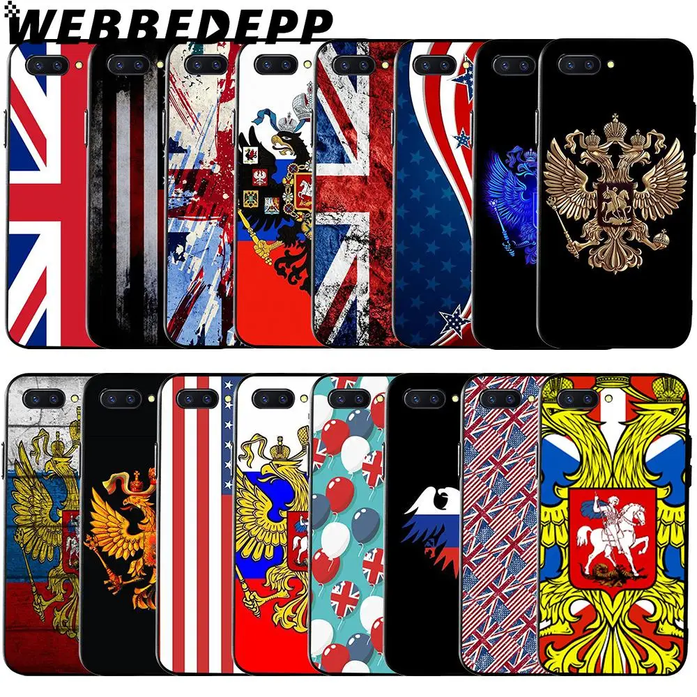 WEBBEDEPP мягкий чехол для Huawei Honor 6 7A Pro 7C 8C 7X 8X 8 9 10 lite Note10 с флагом России США