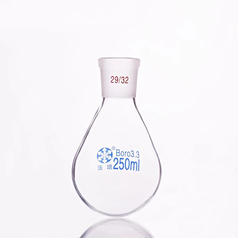 Flask Eggplant Shape short Neck Standard Grinding Mouth capacity 250ml And Joint 29 32 eggplant 