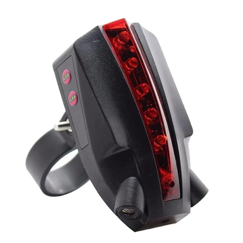 1Pcs 2 Laser+5 LED Safety Flashing Rear Bike Bicycle Tail Light Beam