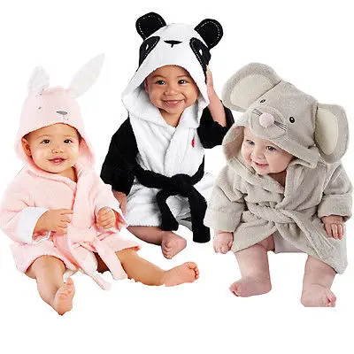 Новая коллекция банный халат для малышей с длинным рукавом с капюшоном в виде животного из мультфильма банное полотенце для малышей