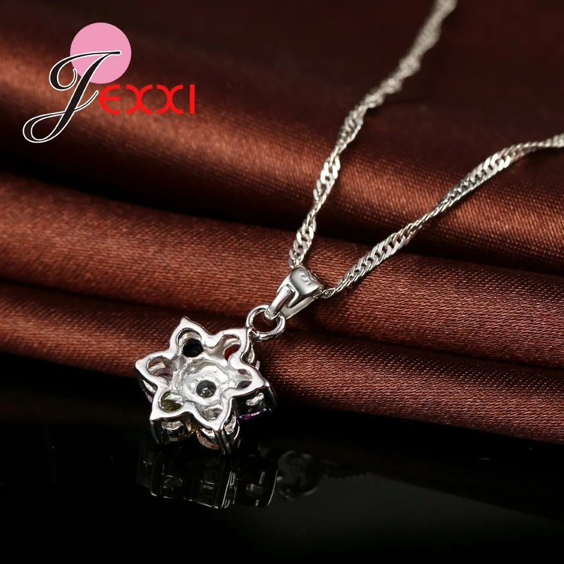 Женский комплект из колье и серёг серебра 925 пробы|pendant set|flower jewelry setjewelry sets |