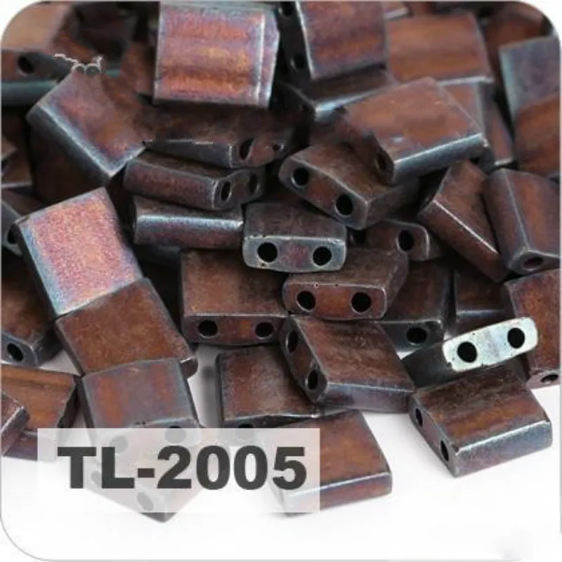 TL-2005 Taidian Tila Beads For Hand made Beaded Jewelry 5 x 5x1.9MM 2 Hole Metallic Matt Grey Silver TL2002 515gramslot