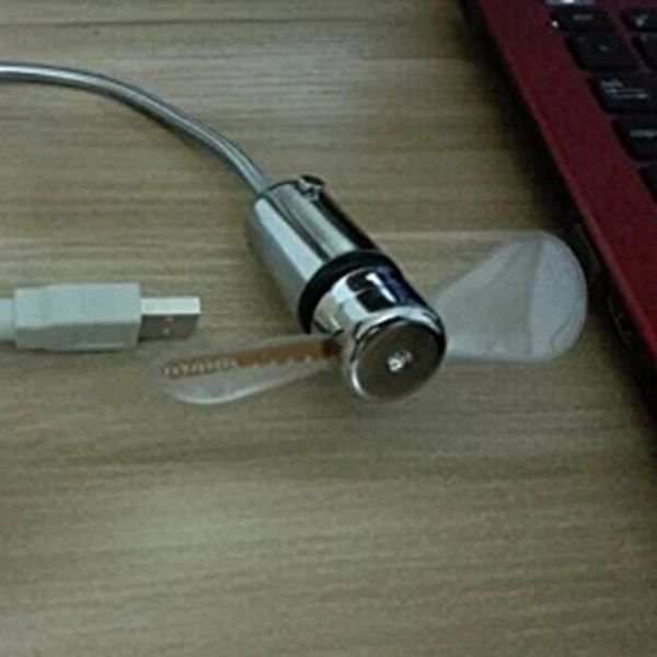 USB светодиодный вентилятор с функцией отображения в реальном времени, часы-вентилятор USB, серебристый