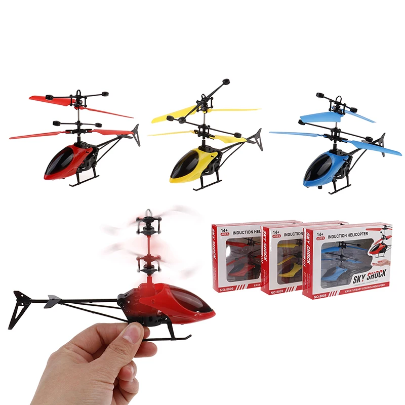 Летающий Мини Инфракрасный индукционный Радиоуправляемый вертолет Дрон красный желтый синий с гироскопом ударопрочный RC игрушки для