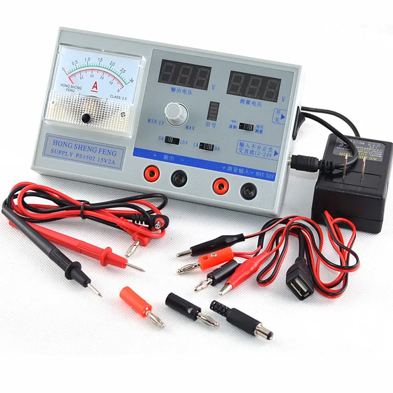 

PS1502 Mini DC Power Supply Adjustable Digital Regulated power 15V 2A Dual display for all cell phone repair Free shipping