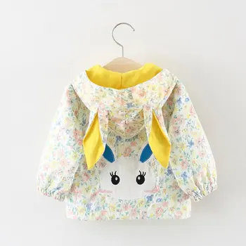 

Baby girls child clothing windbreaker jacket for a girls clothes newborns babies outfits hooded outerwear spring kid floral coat