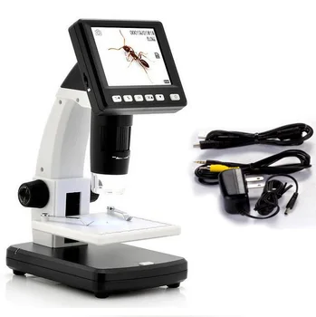 

Stand Desktop 3.5" LCD Digital Microscope 10-300X up to 1200x Magnification 5M Resolution & Measurement Storage Card