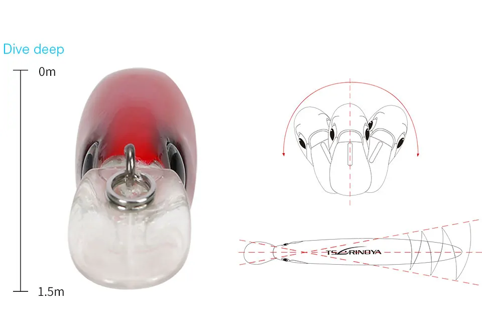 TSURINOYA для рыбалки приманки DW48 на высоком каблуке 11 см/20,5 г Deep 1,5 м плавающий воблер типа Минноу Бас искусственная наживка для рыбалки жесткие приманки