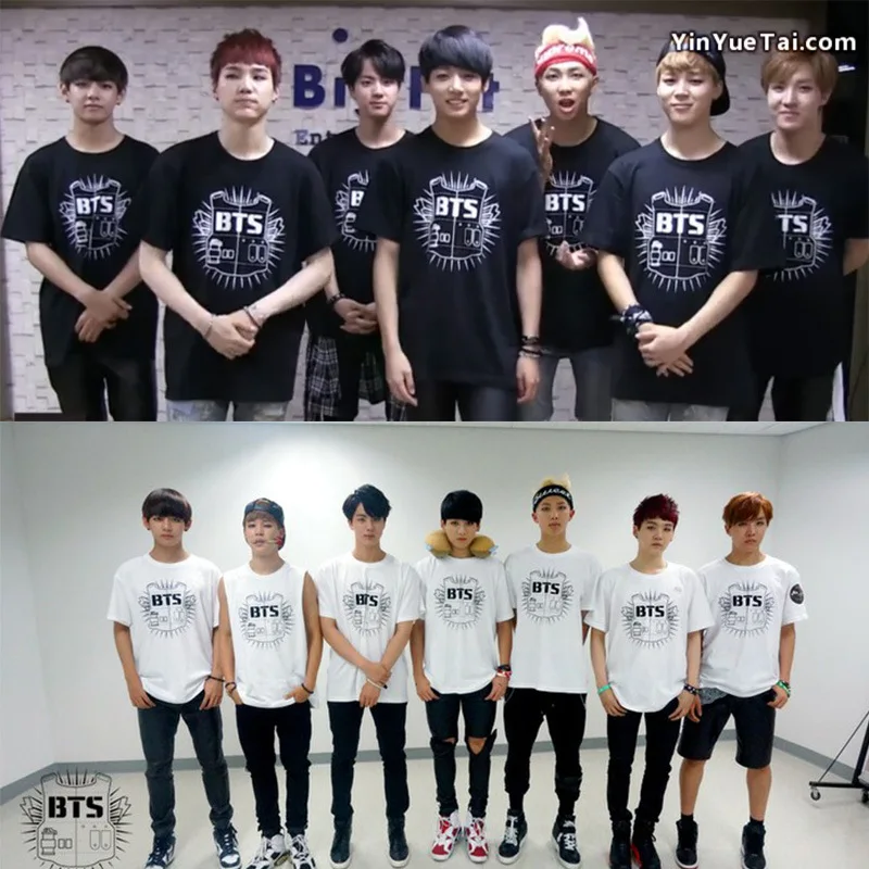 BTS K-POP Kinectic Group White Cotton T Shirt