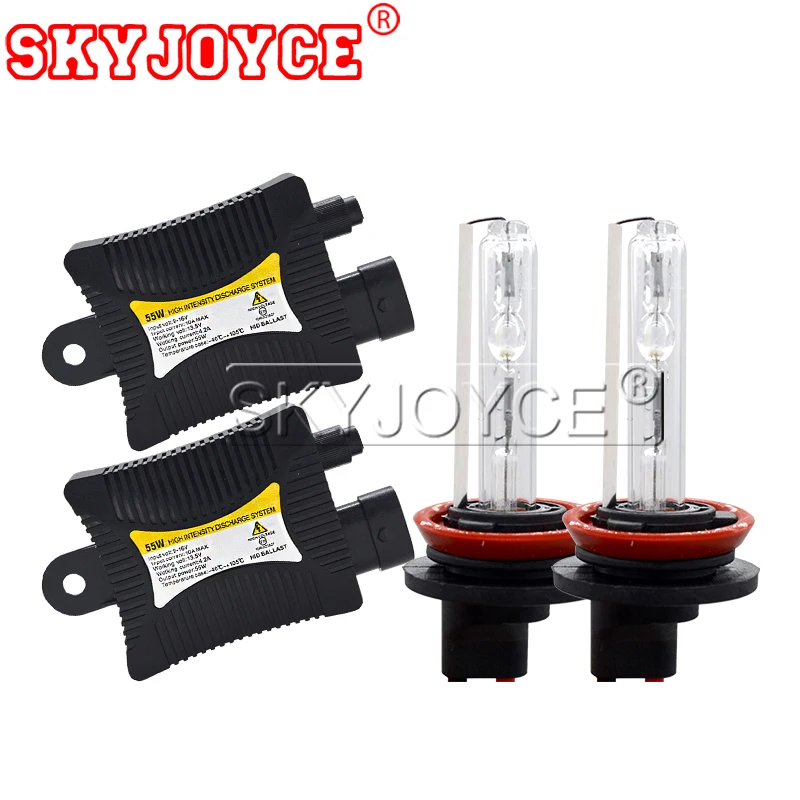 SKYJOYCE 55W hid kit xenon H11 6000K 12V HID Slim Ballast 55W H1 H7 H3 9005 9006 4300K 5000K hid headlight bulbs conversion kit (10)
