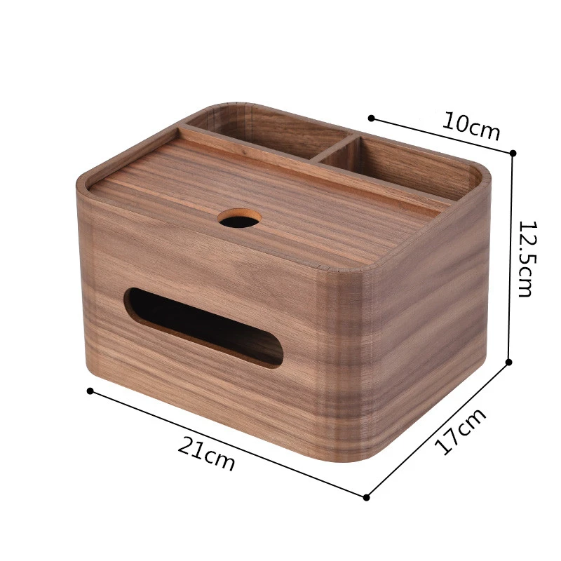 Direct Walnut wooden tissue box living room coffee table creative napkins pumping box household storage box Japanese style tray - Цвет: as the picture shows