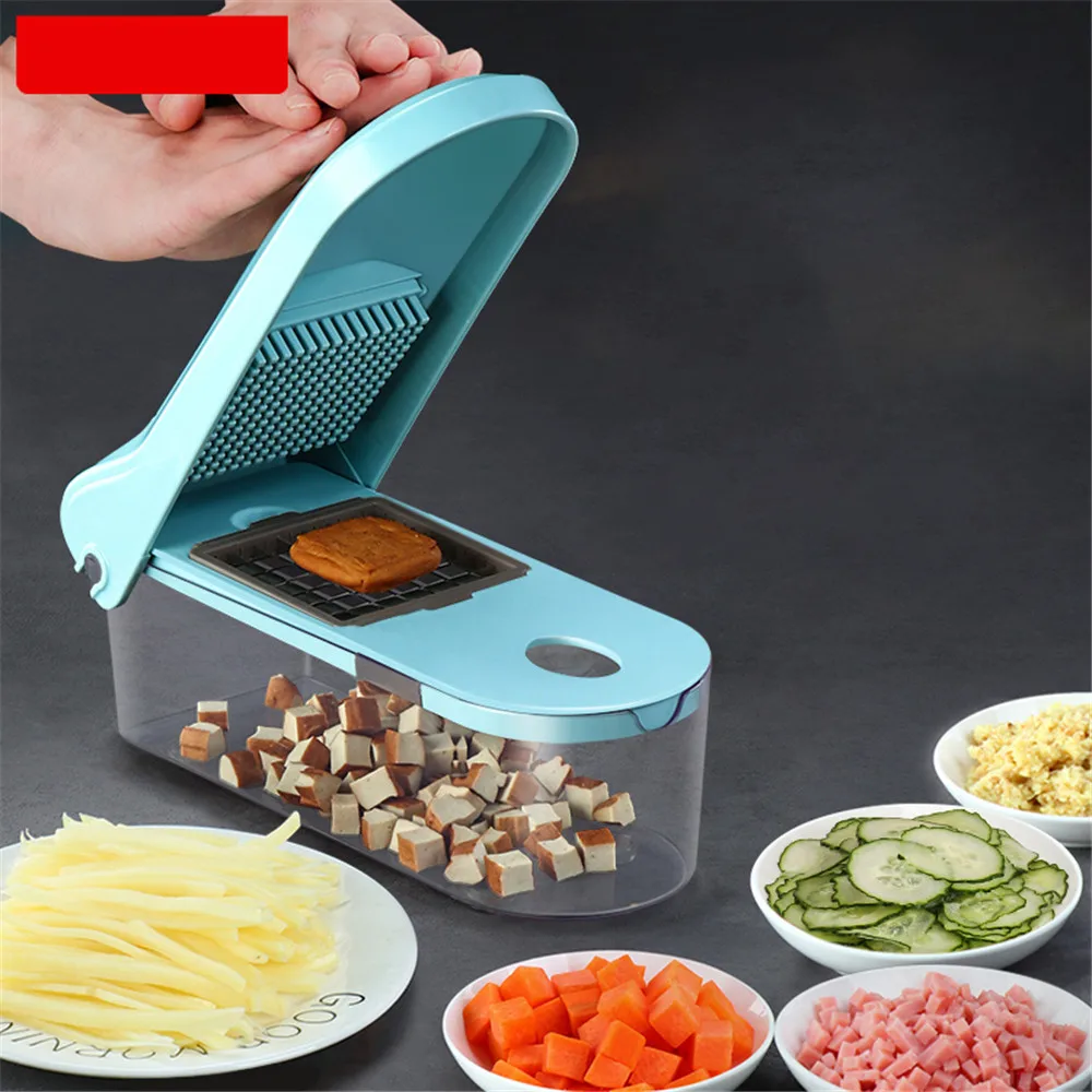 

TTLIFE Multifunction 8 In 1 Food Vegetable Salad Fruit Peeler Cutter Slicer Dicer Onion Food Chopper with Container Kitchen Tool