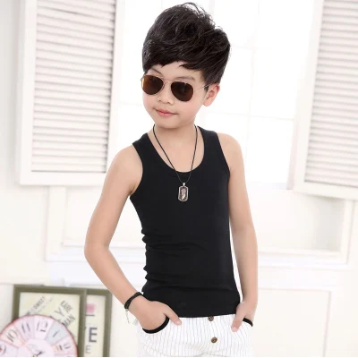 children's top toddler boy tank tops kids undershirt boys girls camisole cotton soft singlet child teenager 2/5/6/8/10/13 year baby white cotton t shirt	 Tops & Tees