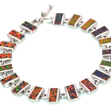 Опт и розница, Модный Белый огненный опал, браслет, 925 пробы, серебряные ювелирные изделия для женщин, BNT1522002