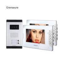 FREE SHIPPING Apartment 7″ Video Intercom Door Phone System 2 White Monitor 1 HD SONY Doorbell Reader Camera In Stock Wholesale