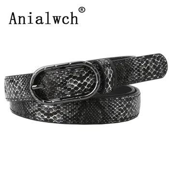 

105x1.9cm Fashion luxury women's Snake printed belts jeans 2020 women thin leather belt for dress cinturones cuero mujer A145