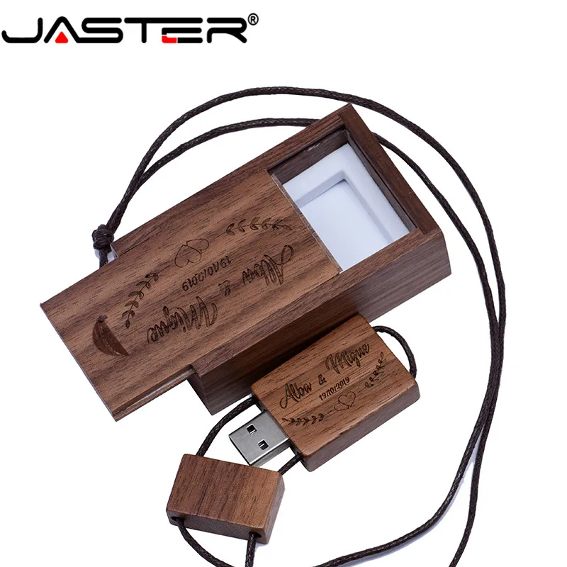 JASTER квадратная веревка деревянный USB+ коробка(более 10 шт бесплатный логотип) USB 2,0 флеш-накопитель 4 ГБ 8 ГБ 16 ГБ 32 ГБ 64 Гб USB флеш-накопитель