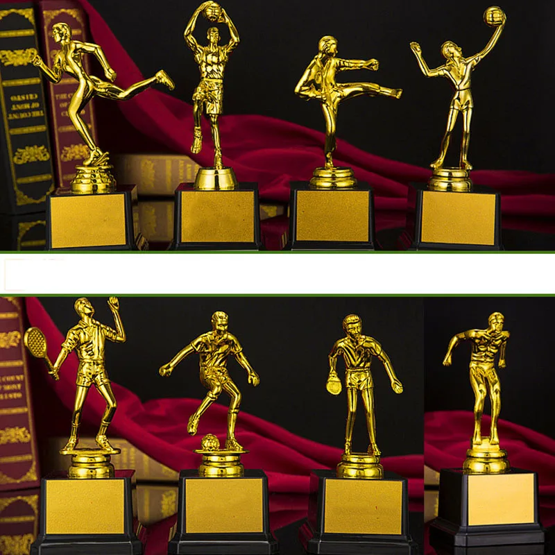 Настраиваемый матч трофей пластиковый позолоченный спортивный Кубок футбол баскетбол тхэквондо трофеи награды сувенир статуэтка подарки