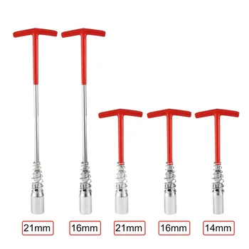 

High Quality 14/16/21mm T-Handle Universal Joint Spark Plug Socket Wrench Remover Installer 360 Degree Rotate Auto Repair Tool